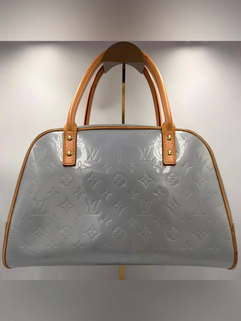 LV Tompkins Square — Vernis Leather Blue